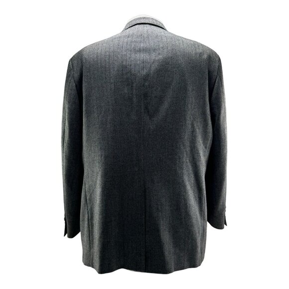 Samuelsohn Gray Herringbone Super 110 Wool SB Gable Blazer Mens Size 48L - Picture 2 of 5